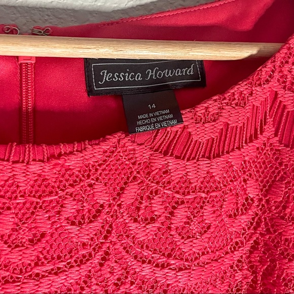 Jessica Howard size 14 pink lace overlay dress - Picture 3 of 4